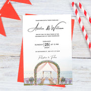 Beach Wedding Invitation Template | Editable Floral Arch Design | Digital Wedding Invite |wedding party