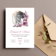 Floral Geometric Wedding Invitation Template | Customizable Canva Design | Instant Download- wedding invites