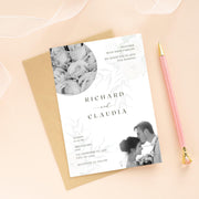 Modern design with image Wedding Invitation Template | Editable Canva Design | Black & White Wedding Invite and party