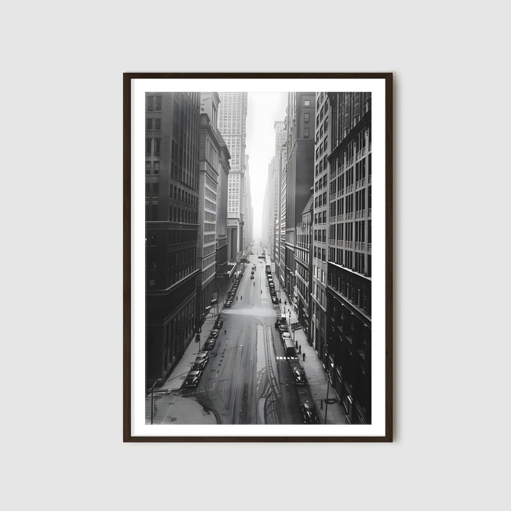 Vintage Black and White Cityscape Poster – Urban Architectural Print | Matte Museum-Grade Art for Modern Decor