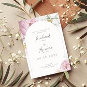 Floral Arch Wedding Invitation Template | Editable Canva Design | Customizable party template for Elegant Weddings