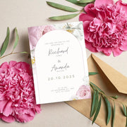 Floral Arch Wedding Invitation Template | Editable Canva Design | Customizable party template for Elegant Weddings