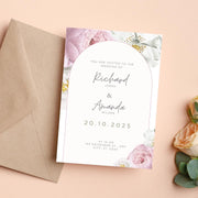 Floral Arch Wedding Invitation Template | Editable Canva Design | Customizable party template for Elegant Weddings