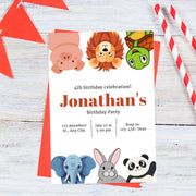 Editable Animal-Themed Birthday Invitation Template | Customizable Canva invitation template Link | Digital Download