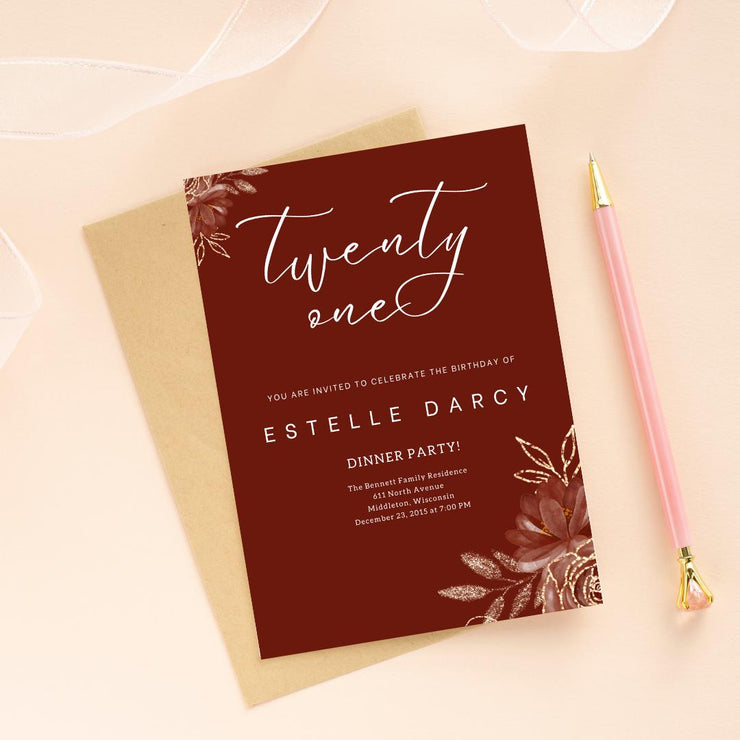Customizable Birthday Party Invitation Template – Canva Editable template- design invitation