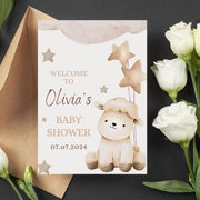 Editable Baby Shower Invitation | Cute Lamb and Stars Theme | Canva Template- party invite