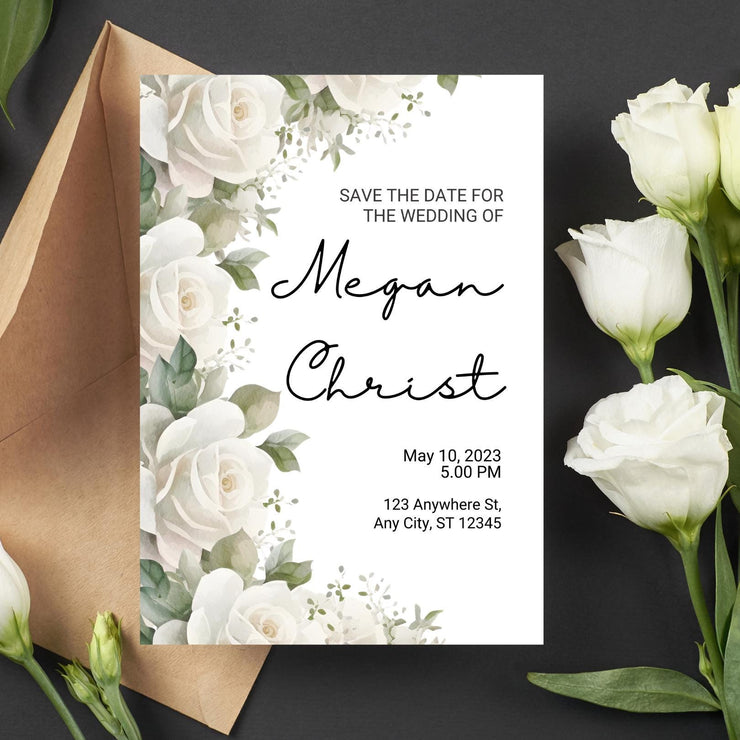 Elegant Customizable Floral Wedding Invitation | Editable Canva Template | Instant Download \ wedding party