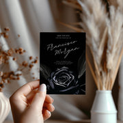 Black Rose Elegant Wedding Invitation Template - Customizable Canva Design| black theme wedding