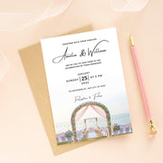 Beach Wedding Invitation Template | Editable Floral Arch Design | Digital Wedding Invite |wedding party