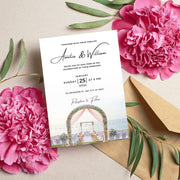 Beach Wedding Invitation Template | Editable Floral Arch Design | Digital Wedding Invite |wedding party