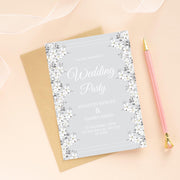 Floral and silver Wedding Invitation Template | Customizable Canva Invitation with Editable Text | Instant Download / wedding party invite