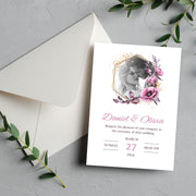 Floral Geometric Wedding Invitation Template | Customizable Canva Design | Instant Download- wedding invites