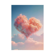 Dreamy Heart shaped Cloud Wall Art Poster – Pastel Pink and Blue Aesthetic Print, Premium Matte Vertical Décor- love poster