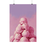 Pink Ice Cream Wall Art Poster – Aesthetic Food Art Print on Premium Matte Paper, Perfect for Kitchen or Café Decor- Ice-cream poster