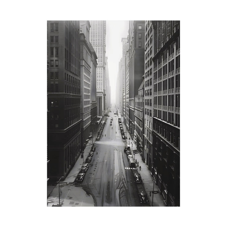 Vintage Black and White Cityscape Poster – Urban Architectural Print | Matte Museum-Grade Art for Modern Decor