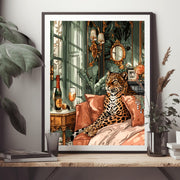 Vintage Leopard Wall Art Print - Luxe Jungle Decor, Elegant Animal Poster, Museum-Quality Matte Vertical Posterst