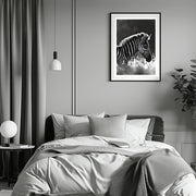 Black and White Zebra Wall Art Poster – Modern Wildlife Photography Print on Premium Matte Paper, Available in Multiple Sizes