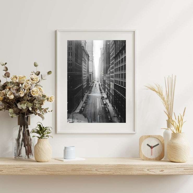 Vintage Black and White Cityscape Poster – Urban Architectural Print | Matte Museum-Grade Art for Modern Decor