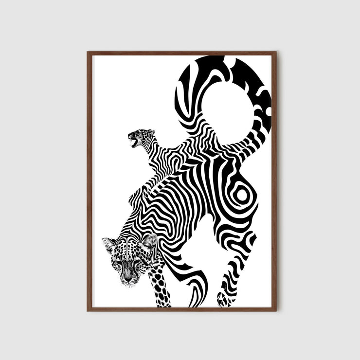 Abstract Zebra Leopard Poster - Modern Black and White Wall Art, Premium Matte Print, Animal Pattern Art for Home Decor