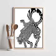 Abstract Zebra Leopard Poster - Modern Black and White Wall Art, Premium Matte Print, Animal Pattern Art for Home Decor