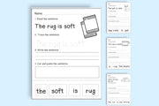 Printable sentence building worksheets read+write