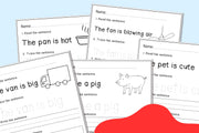 Printable sentence building worksheets read+write