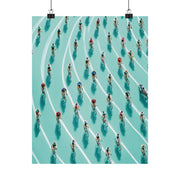 Cycling Race Matte Vertical Posters, bike Art, Professional Cyclists Print, Sports Wall Decor, Teal Background Picture, Photographic