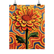 Sunflower and Marigold Matte Vertical Posters, unique Style Wall Art Print, Home Decor, Room Decoration, Flower Artwork, Vertical Art