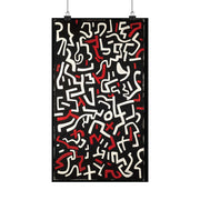 Vertical Abstract Poster, Black Red White Painting Print, Modern Wall Art, Home Decor, Matte Paper, Room Decor