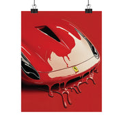 Luxury Dripping car poster, vintage automotive Poster - Modern Red Car Art Print - Premium Matte Wall Décor