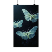 Luminous Butterfly Art Print poster- Ethereal Blue Nature Wall Decor - Premium Matte Poster- wall art for bedroom, kitchen, office