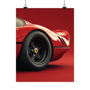 Rear Detail Wall Art Poster, Luxury Car Print, Red Supercar Art, Automotive Decor, Matte Fine Art Poster, Modern Car Lover Gift