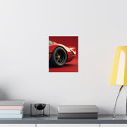 Rear Detail Wall Art Poster, Luxury Car Print, Red Supercar Art, Automotive Decor, Matte Fine Art Poster, Modern Car Lover Gift