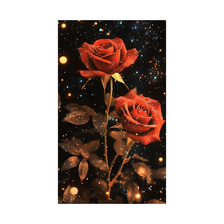 Thorny Roses Y2K Sparkle on Black Background, Matte Print, Wall Art, Home Decor, Room Decor, Floral Print, Gothic Decor