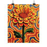 Sunflower and Marigold Matte Vertical Posters, unique Style Wall Art Print, Home Decor, Room Decoration, Flower Artwork, Vertical Art