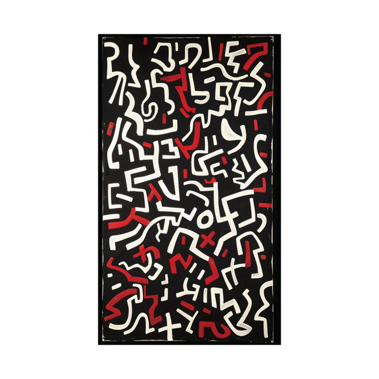 Vertical Abstract Poster, Black Red White Painting Print, Modern Wall Art, Home Decor, Matte Paper, Room Decor