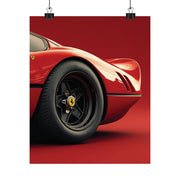 Rear Detail Wall Art Poster, Luxury Car Print, Red Supercar Art, Automotive Decor, Matte Fine Art Poster, Modern Car Lover Gift