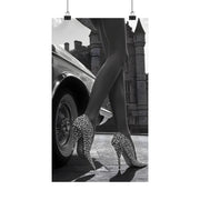 Luxury Crystal Heels Wall Art – Black and White Glamour Poster for Home Décor, vertical poster for home, office, bedroom.