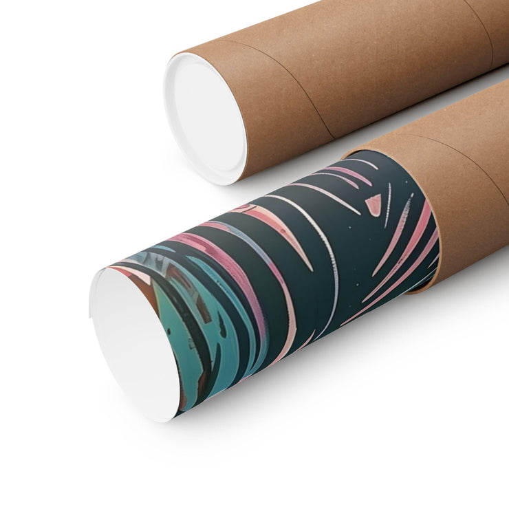 Mediterranean Window View Wall Art rolled up in a sturdy shipping tube, perfect for home decor
