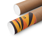 Neon Tiger Wall Art Poster rolled in a stylish shipping tube for vibrant room decor