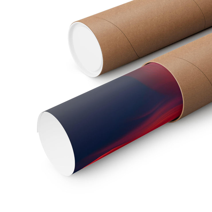 Red Rose in motion poster rolled in a cardboard tube for easy storage and transport