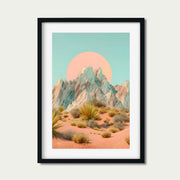 Desert Mountain Wall Art featuring vibrant colors and striking mountain scenery in a modern frame