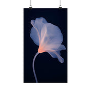 Vertical Poster X Ray Flower Art Print wall art displaying a glowing flower on a dark background