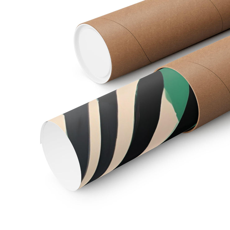 Zebra Print on Pink Background Poster rolled and packaged for delivery by Printify
